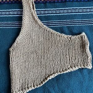 Paloma Wool Beige Knit Asymmetrical One Shoulder Top